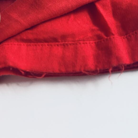 Free People Jumpsuit Size 6 Feel the Sun Red Linen Blend Wide Leg Pockets Boho - Picture 12 of 12